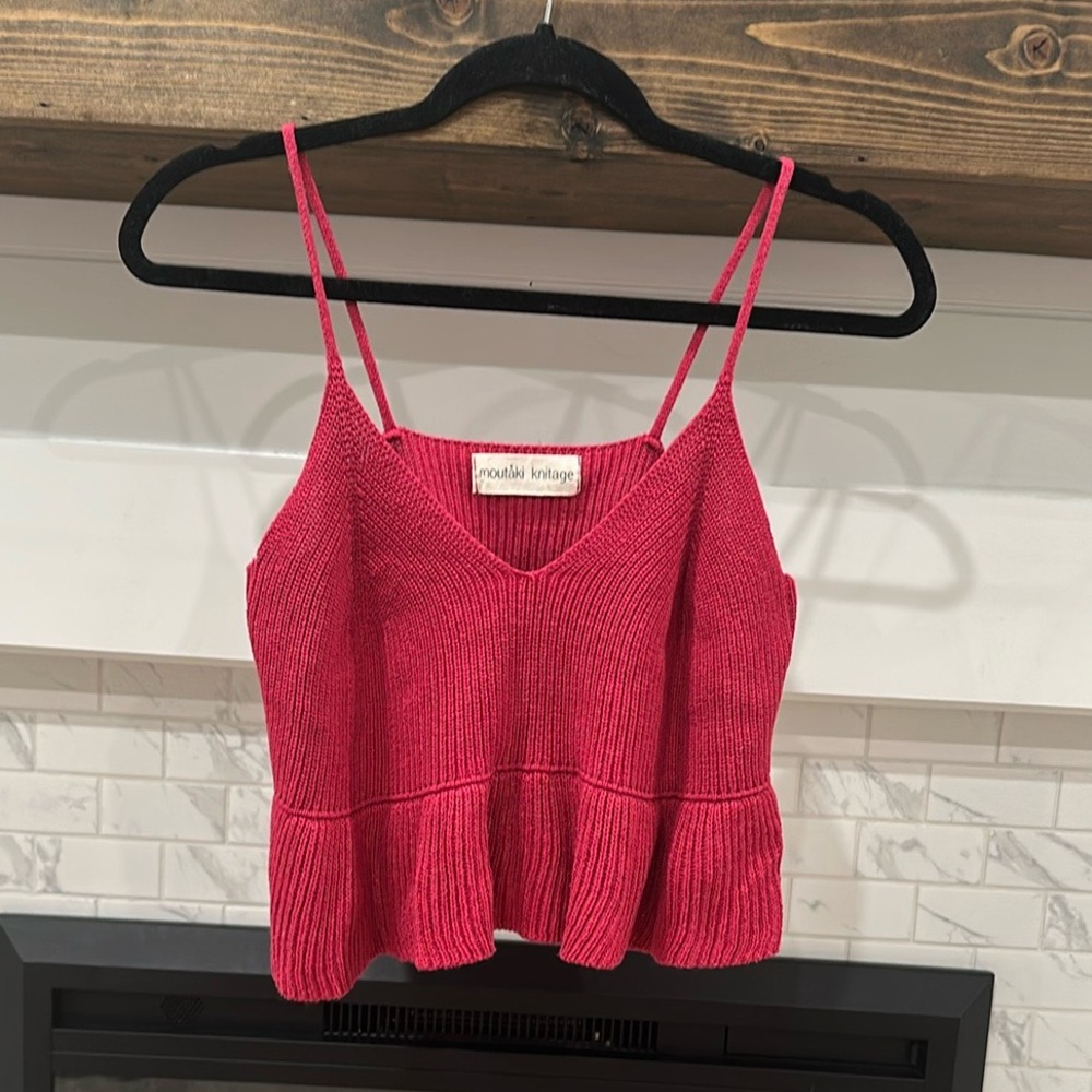 Moutaki knitage berry Pink Women's knit crop Top 2 for $20